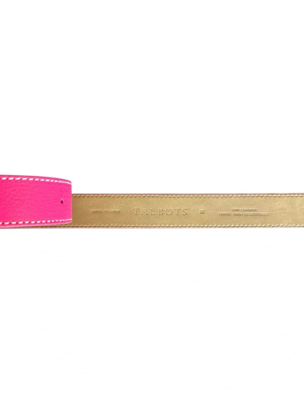 Talbots Pretty in Pink Belt| Gold Hardware| Preppy Belt M